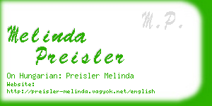 melinda preisler business card
